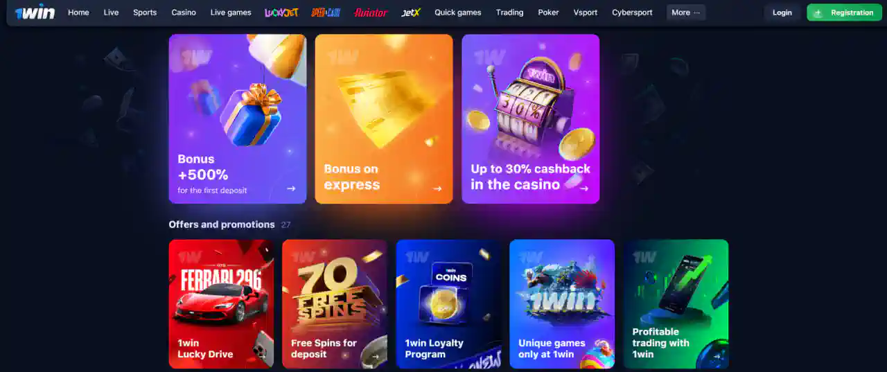 1win casino bonus Mega Moolah